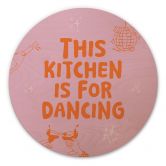 Wood Print This kitchen is for dancing - Ohkimiko - Round 