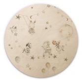 Wandcirkel Hout Sweet Animals and Stars 
