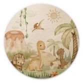 Holzbild Kleine Dinos auf großer Entdeckungsreise - Oliver Robins - Rund 