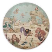 Holzbild Magisches Unterwasserreich der Meerjungfrauen - Oliver Robins - Rund 