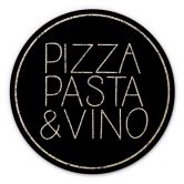 Holzbild Pizza Pasta & Vino schwarz - Rund 