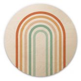 Holzbild Regenbogen Boho - Rund 