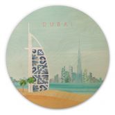 Holzbild Strand von Dubai - Burj Al Arab - Rivers - Rund 