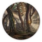 Holzbild Heiliger Kiefernwald - Ryu - Rund 
