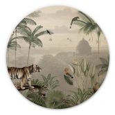 Holzbild Sir Edward - Tiger in den Tropen - Rund 