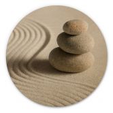 Holzbild Stone in Sand 2 - Rund 