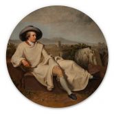 Holzbild Tischbein - Goethe in der römischen Campagna - Rund 