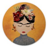 Holzbild Treechild - Blumige Frida - Rund 