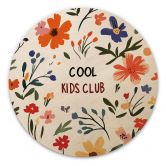 Houten Wanddecoratie Cool Kids Club Kleurrijke Bloemen - Treechild - Rond 