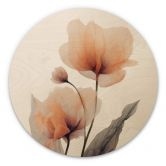 Holzbild Blumenbild - Zarte Blüten Rund - Treechild 