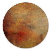 Houten Wanddecoratie - Zonsondergang over een meer - Rond 