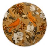 Tableau en bois UN Designs - Ocre tropical - Rond 