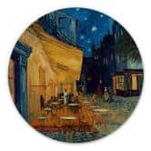Holzbild van Gogh - Café Terrasse am Abend - Rund 