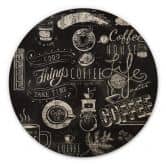 Wandcirkel Hout World of Coffee 