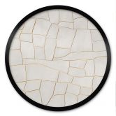 Poster Motif de déchirure abstrait beige - Alma - Rond 