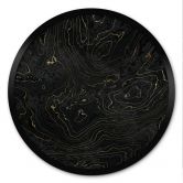 Poster Abstrakte Linien Schwarz-gold - Amini - Rund 