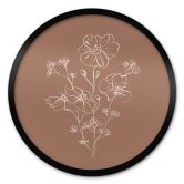 Poster Wildrosenstrauß Mocha-Mousse - Anis Illustration - Rund 