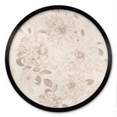 Poster Dahlien Shabby Chic Beige - Bloomery Decor - Rund 