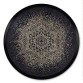 Poster Elegantes Mandala in Schwarz-Gold - Bloomery Decor - Rund 