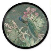 Poster Pfau im Tropengarten auf Mosaik - Bloomery Decor - Rund 