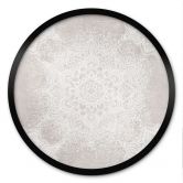 Poster Sanftes Mandala auf Grau-Beige - Bloomery Decor - Rund 