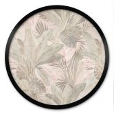 Poster Tropische Bladeren in de Jungle Pastel - Bloemdecor - Rond 