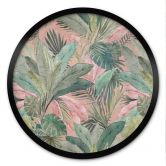 Poster Tropenblätter im Dschungel Rosa - Bloomery Decor - Rund 