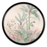 Poster Tropische Idylle mit Kolibri Apricot - Bloomery Decor - Rund 