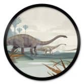 Poster Braun - Diplodocus - Rund 