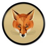 Poster Fuchs - Rund - Braun 