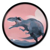 Kinderzimmer Poster - Giganotosaurus Rund - Braun 