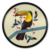 Poster Tropischer Vogel - Tukan Rund - Braun 