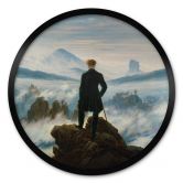 Poster Friedrich - Der Wanderer über dem Nebelmeer - Rund - aus der LandIDEE Wohnen & Deko Kollektion 