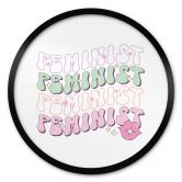 Poster Feminist Kussmund Pop Art - Rund 