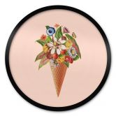 Poster Frida Floral Studio - Blumige Eistüte - Rund 