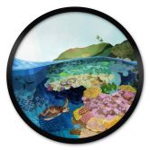 Poster Goed Blauw - Unterwasser - Rund 