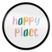 Spruch Poster - Happy place - Rund 