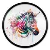 Poster Heine - Rainbow Zebra rond 