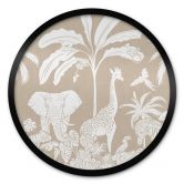 Poster Dschungelträume - Afrikas Tierwelt in Braun - Kikki Belle - Rund 