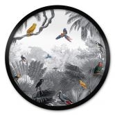 Poster Kikki Belle - Tropische Vogels in het zwart wit 