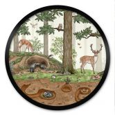 Poster Wimmelbild Waldtiere - Kikki Belle - Rund 