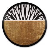 Poster Kubistika - Baum des Lebens - Gold - Rund 