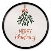 Poster Merry Christmas mit Mistelzweig - Menina Lisboa - Rund 