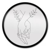 Poster Line Art - Geliefden die elkaars hand vasthouden - Lizde 