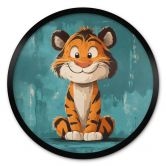 Poster Fröhliches Tigerbaby - Magnusson - Rund 