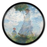 Poster Monet - Frau mit Sonnenschirm - Madame Monet und ihr Sohn - Rund 
