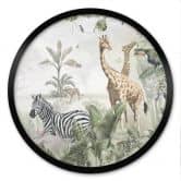 Poster Dschungeltiere auf großer Safari - Ms Tiff - Rund 