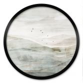 Poster Neblige Berglandschaft Aquarell - Ms Tiff - Rund 