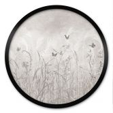Poster wilde bloemenweide met vlinders in Scandinavisch ontwerp - Ms Tiff - Rond 
