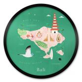 Poster Kaart van Bali - Rivers 